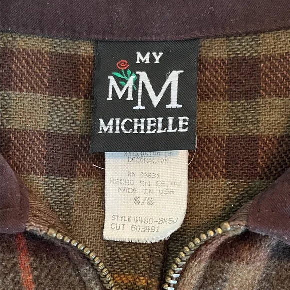 My Michelle Women’s Plaid Shirt Jacket - Brown and orange - Picture 2 of 3